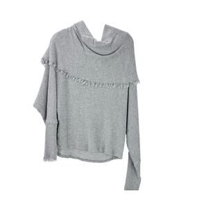 Michael Lauren Waffle Knit Oversized Cowl Neck Pullover Sweater Gray XS/S NWOT